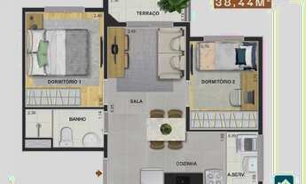 Imagem 7: Modern Mooca, Apartamento 2 Dorms Terraço, Mooca e Cambuci. 37m. Lazer completo. Estação J