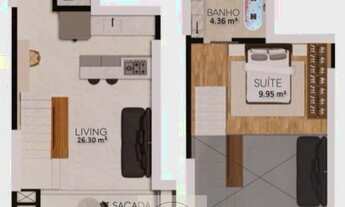 Imagem 4: Apartamento à venda na Praia Brava em Itajaí-SC: 1 quarto, 1 suíte, sala ampla, garagem e