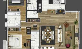 Imagem 4: Apartamento com 2 Quartos e 4 banheiros em 135m² à Venda no Morumbi