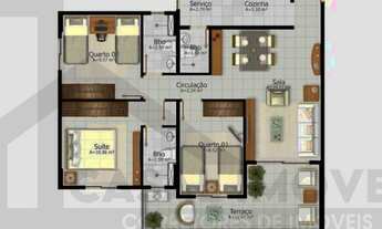 Imagem 5: CASAL IMÓVEIS VENDEAPTO PIAZZA TOSCANA 3/4 - 1 SUÍTE + 2 VGS ANDAR ALTO