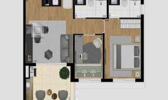 Imagem 4: VN Jorge Tibiriçá - O apartamento possui 53 metros quadrados com 2 dormitórios 1 suíte e 1