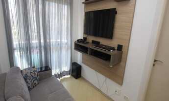 Imagem 3: O apartamento possui 35 metros quadrados com 1 dormitório, sala com varanda, cozinha com