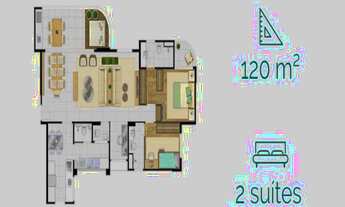 Imagem 3: O apartamento possui 120 metros quadrados com 3 dormitórios 1 suíte