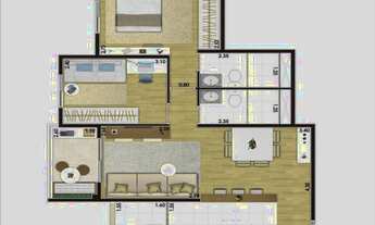 Imagem 3: O apartamento possui 68 metros quadrados com 2 dormitórios 1 suíte