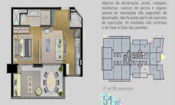 Imagem 2: Apartamento com 54 metros, 1 dormitório e 2 vagas de garagem