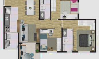 Imagem 4: O apartamento possui 63 metros quadrados com 3 dormitórios 1 suíte e 1 vaga de garagem