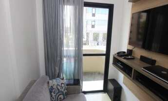 Imagem 2: O apartamento possui 35 metros quadrados com 1 dormitório, sala com varanda, cozinha com