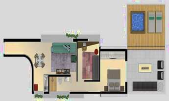 Imagem 2: O apartamento Garden possui 115 metros quadrados com 2 dormitórios, cozinha, terraço com á