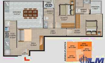 Imagem 3: Apartamento à venda na Praia do Morro, Guarapari-ES: 2 quartos, 1 suíte, 2 salas, 2 banhei