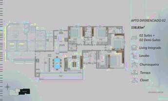 Imagem 6: Apartamento de Luxo em Construção no Centro de Balneário Camboriú-SC: 4 Quartos, 2 Suítes