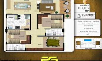 Imagem 3: APARTAMENTO COM 3 DORMITÓRIOS À VENDA, 73 A 80 M² PARTIR DE R$ 404.250 - INTERMARES - CABE