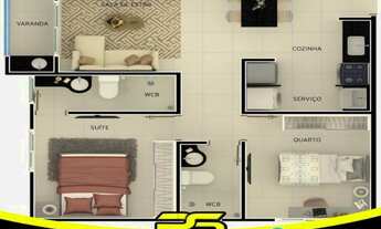 Imagem 2: APARTAMENTO COM 2 DORMITÓRIOS À VENDA, 50 M² POR R$ 119.900,00 - GRAMAME - JOÃO PESSOA/PB