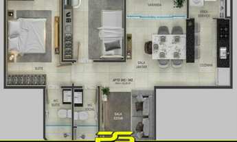 Imagem 3: APARTAMENTO COM 2 DORMITÓRIOS À VENDA, 56 M² POR R$ 228.000,00 - BANCÁRIOS - JOÃO PESSOA/P