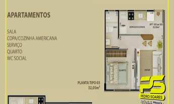 Imagem 7: APARTAMENTO COM 1 DORMITÓRIO À VENDA, 31 M² POR R$ 207.000 - TAMBAÚ - JOÃO PESSOA/PB