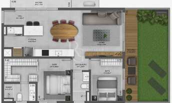Imagem 4: Apartamento Garden à venda com 2 dormitórios (1 suíte) terraço com 27,77m² e 2 vagas no Mo