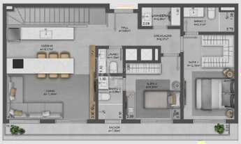 Imagem 4: Cobertura duplex à venda, com 2 suítes (1 com closet), piscina, amplo terraço, 2 vagas, no