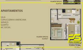 Imagem 7: Apartamento com 1 dormitório à venda, 31 m² por r$ 207.000 - tambaú - joão pessoa/pb para