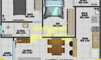 Imagem 3: últimos apartamentos, novo, 02quartos, suíte, térreo com área extrrna, 54,95m² por apenas