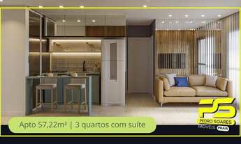 Imagem 3: Apartamento com 2 dormitórios à venda, 46 m² por r$ 166.684 - tambiá - joão pessoa/pb para