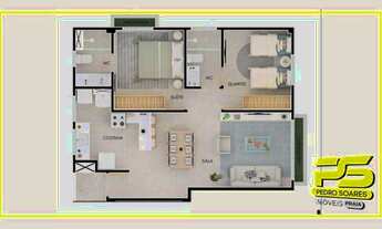 Imagem 4: Apartamento com 2 dormitórios à venda, 61 m² por r$ 269.000 - intermares - cabedelo/pb par
