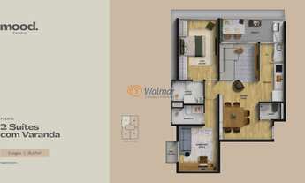 Imagem 4: Apartamento à venda no Cambuí Campinas-SP: 2 quartos, 2 suítes, 2 salas, 3 banheiros, 2 va