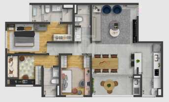 Imagem 2: Apartamento com 3 Quartos e Suíte Master na planta Condomínio Horizonte Divino - Sorocaba