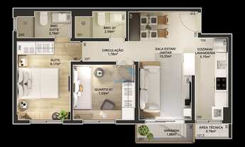 Imagem 7: Place Ecoville - Apartamento com 2 quartos à venda, na rua Monsenhor Ivo Zanlorenzi, a pou