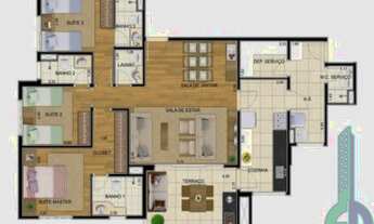 Imagem 2: 3 dormitórios, 3 suíte, 5 banheiro, 2 vagas na garagem, 126M² de Área Construída