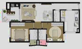 Imagem 2: Apartamento à venda no Centro de Santo André-SP: 2 quartos, 1 suíte, 2 banheiros, 2 vagas