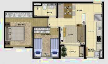 Imagem 2: Apartamento com 1 quarto a venda em São bernardo, condomínio Start Jardim Club