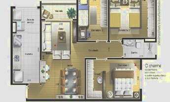 Imagem 4: Imperdível! Apartamento de 3 quartos na Vila Tupi, São Bernardo do Campo-SP, com 1 vaga de