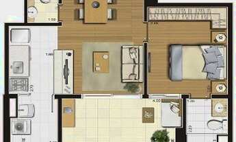 Imagem 7: Apartamento à venda no Campo Belo, São Paulo-SP 2 quartos, 1 suíte, 2 banheiros, 2 vagas