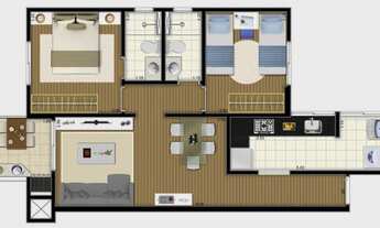 Imagem 3: Apartamento para locação no Residencial Memphis Campestre em Santo André-SP: 2 quartos, 1