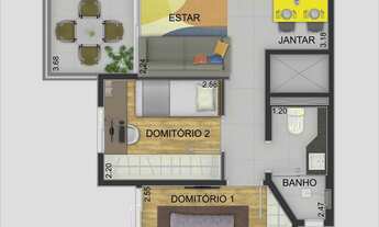 Imagem 7: Apartamento à venda em Santo André-SP na Vila Curuçá: 2 quartos, 1 banheiro, 1 vaga de gar