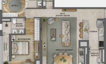 Imagem 7: 3 dormitórios, 1 suítes, 3 banheiro, 2 vagas na garagem, 96M² de Área Construída