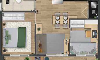 Imagem 3: 2 dormitórios, 1 banheiros, 39M² de Área Construída