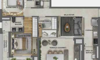 Imagem 6: 3 dormitórios, 3 suíte, 4 banheiro, 2 vagas na garagem, 119M² de Área Construída