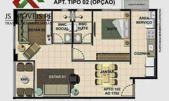 Imagem 6: 2 dormitórios, 2 suíte, 3 banheiro, 1 vaga na garagem, 58M² de Área Construída