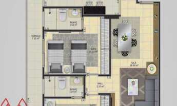 Imagem 4: 2 dormitórios, 2 suíte, 3 banheiro, 2 vagas na garagem, 80M² de Área Construída