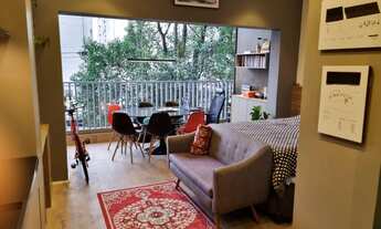 Imagem 3: Condomínio Edição Jardins Studio com pé direito duplo. Possui móveis embutidos da Idelli