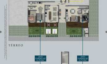 Imagem 4: Apartamento Garden à venda contendo 70,16m² de área privativa e 2 vagas de garagem, locali