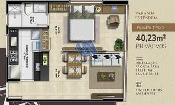 Imagem 7: Graça Prime Residence quarto e sala com varanda 37,76m2 na Graça