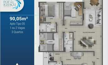 Imagem 4: 2 dormitórios, 1 suítes, 2 banheiro, 2 vagas na garagem, 90M² de Área Construída