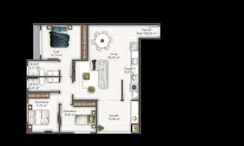 Imagem 2: Apartamento 1 suíte + 2 quartos em Navegantes