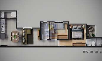 Imagem 2: APARTAMENTO NOVO COM 46,90 M², 2 DORMS ( 1 SUÍTE), 1 VAGA, BAIRRO CAMPESTRE- SANTO ANDRE