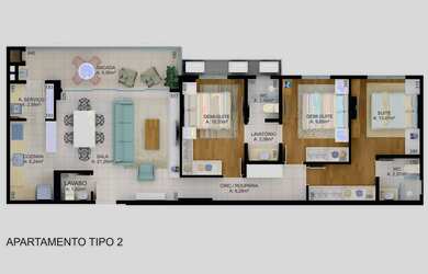 Imagem 5: APARTAMENTO NO ANITA GARIBALDI | 104 M2 | 01 SUÍTE + 02 DEMI-SUÍTES