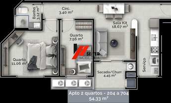 Imagem 2: Apartamento com 2 dormitórios a venda próximo a UFSC Florianópolis