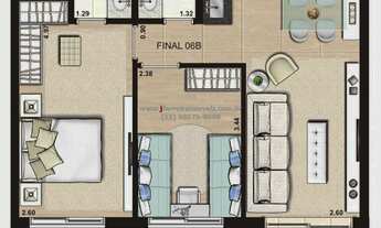 Imagem 2: JD. DAS PERDIZES, 60m², 2 dormitórios, suíte, 1 vaga, mobiliado