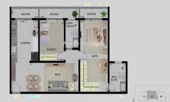 Imagem 5: Apartamentos à venda no Bairro Jaraguá com 2 quartos sendo 1 com suíte