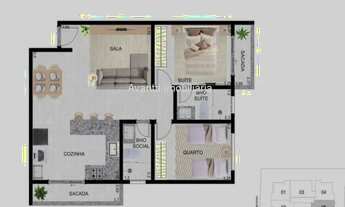 Imagem 7: Apartamentos à venda no Bairro Jaraguá com 2 quartos sendo 1 com suíte